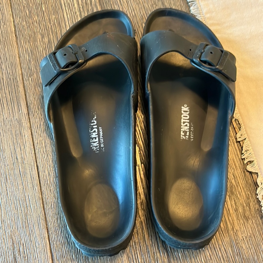 Birkenstock Black EVA Single Strap Slide Sandals